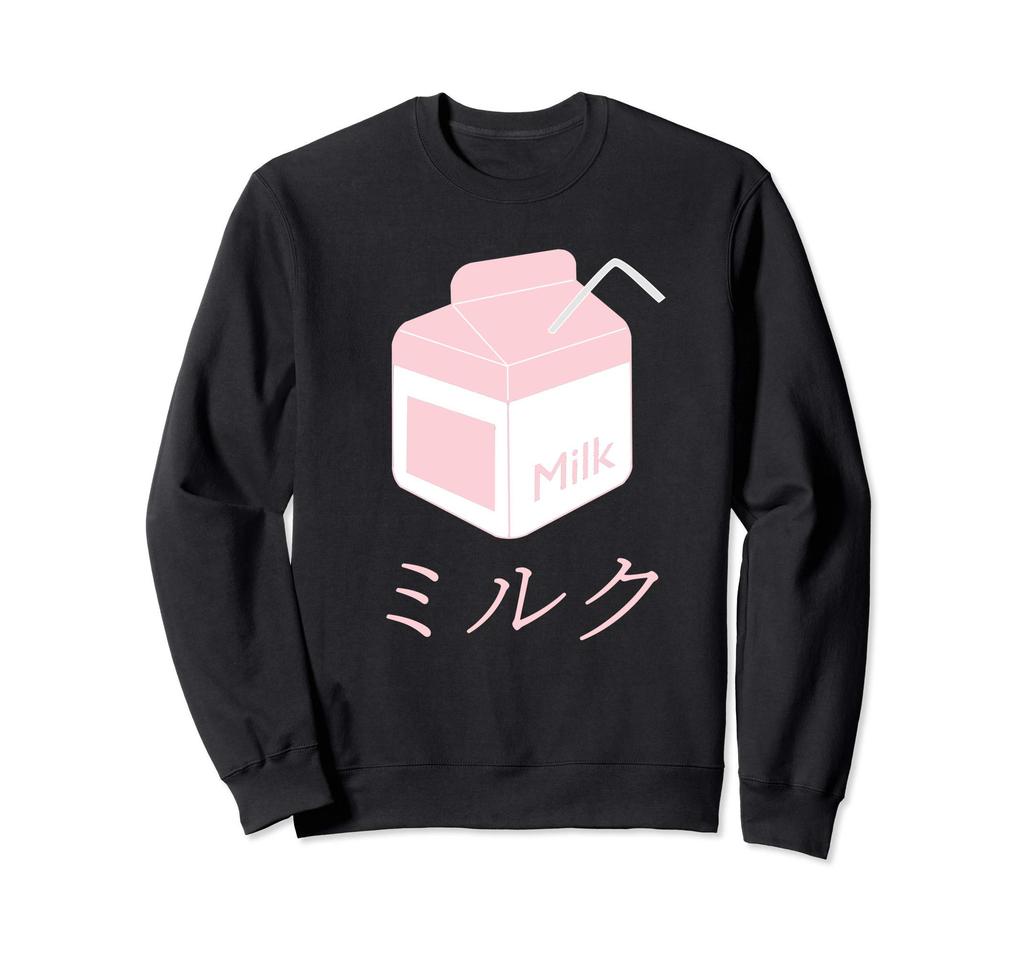 Kawaii Milk Vaporwave Milk Kawaii Milk Carton Sweatshirt Carton. Japanese.