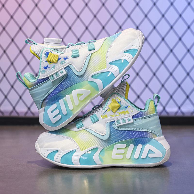 

Дышащая и износостойкая кожаная поверхность, сетчатые спортивные туфли с фрикционной подошвой, кроссовки, детские баскетбольные кроссовки, звук, реальный бой, подростки имеют 40