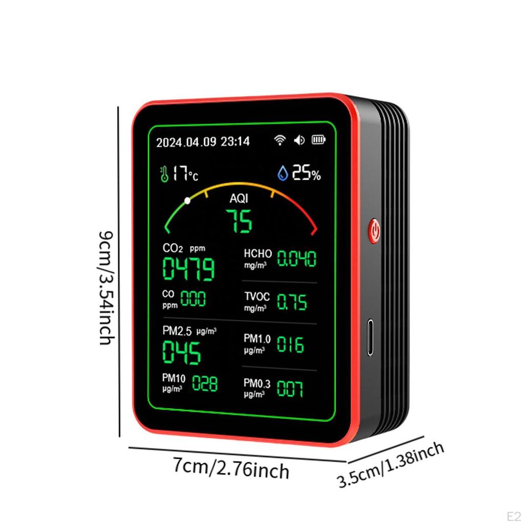 Air Quality Meter Temperature Display Analyzer for Office Home Warehouse