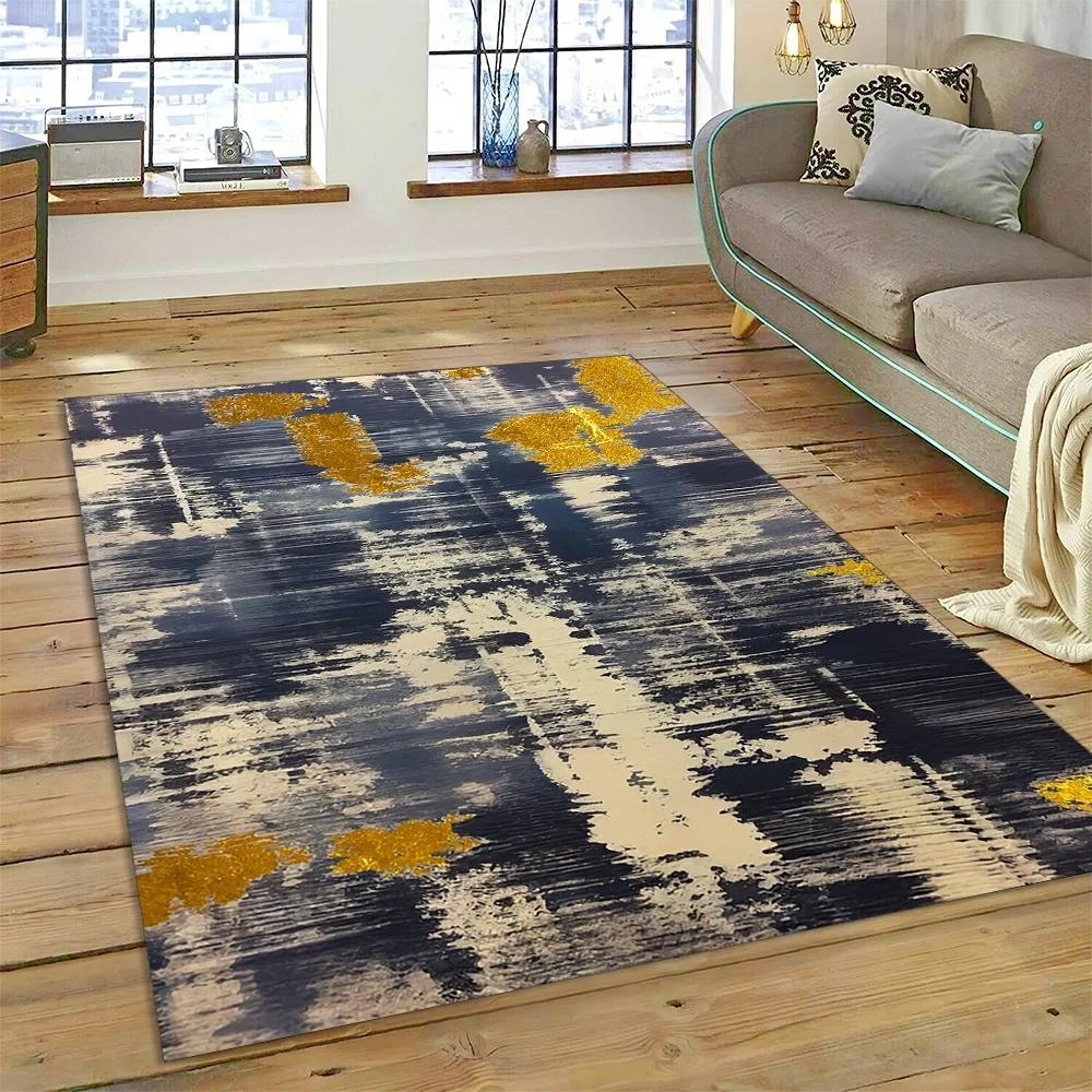 2025 New Style Bohemian Abstract Modern Art Geometry Carpet Rug for Living Room Bedroom Home Sofa Decoration,Non-slip Floor Mat