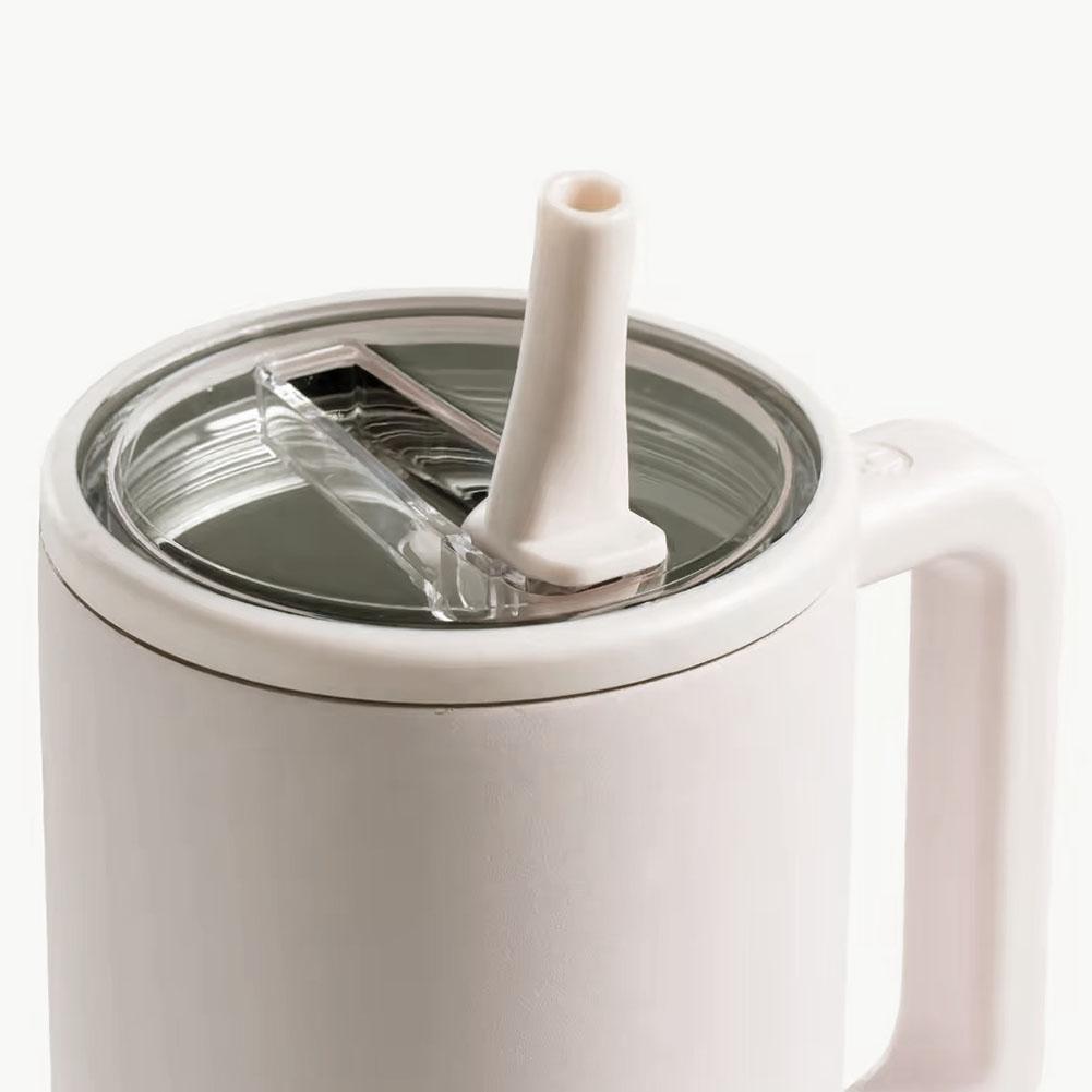 Náhradní víčko s klopným brčkem pro 40oz Tumbler, Pasuje na Stanley Quencher, Nepropustná, Odolná proti stříkající vodě, Znovupoužitelná zátka na brčko