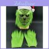 Set Completo Costume Maschera Verde Cappello 2 Guanti Per Feste a Tema Halloween