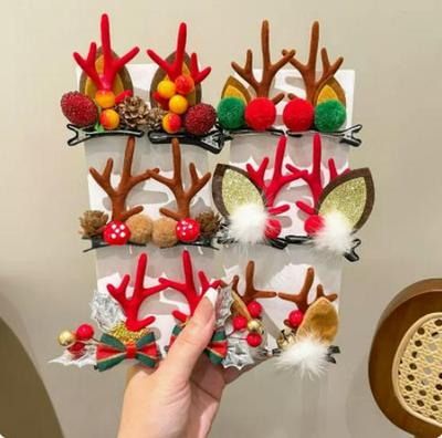 Mori Style Christmas Reindeer Hair Clips & Headband Set for Girls