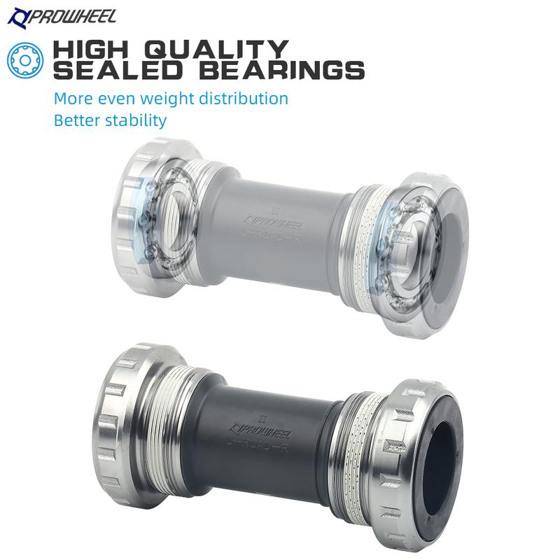 PROWHEEL Bicycle Bottom Bracket RBB68+ MBB73+ MBB68+ BB73+ Threaded Bottom Bracket MTB Bike Bearing MTB Sealed Bearing BB Part