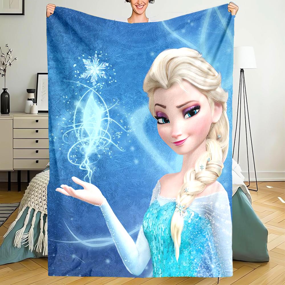 Elsa Theme Printed Blanket - Perfect for Couch, Bed, Travel & Outdoor Use | Machine Washable, Cozy & Durable.
