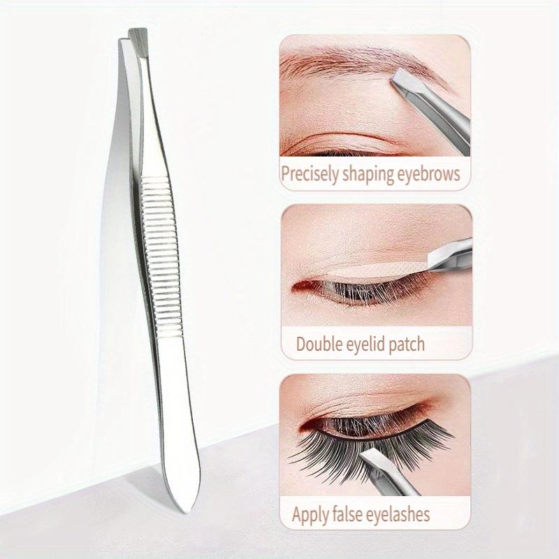 

1/3/10pcs Stainless Steel Tweezers Eyebrow, Beard And Moustache Precision Hair Removal Tools, Unscented Flat Head Shaping