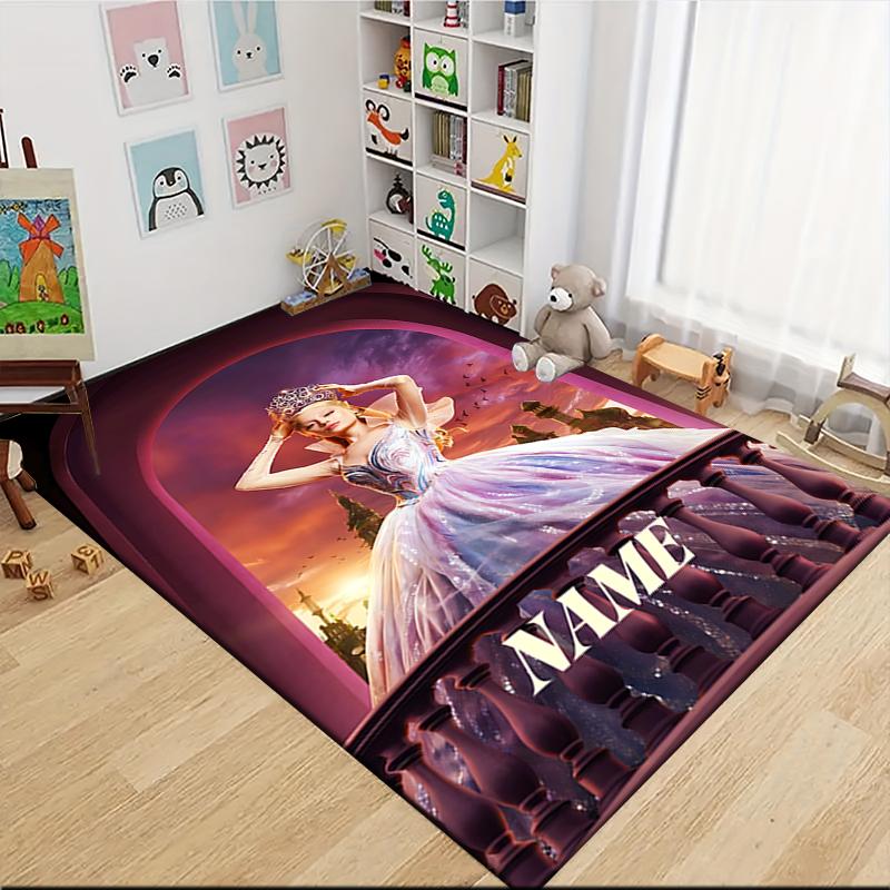 Custom Name "Magical Fantasy Dress" Carpet Rug Customizable Soft Washable Anti-Slip Home Living Room Sofa Mats Personalized Rug. 0909330