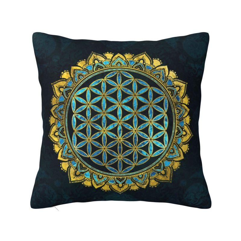 

Пользовательская наволочка с цветком жизни в стиле точечной живописи лотоса 45x45 см Мандала Йога Медитация Мягкие Милые Подушки Декор Дом 30x30cm 12x12in