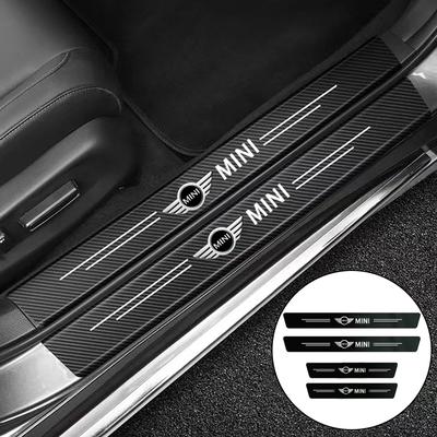 MINI Car Threshold Strip Anti Stepping Leather Protective Sticker For MINI Cooper R56 F56 R50 JCW WORKS Cabrio Aceman Countryman