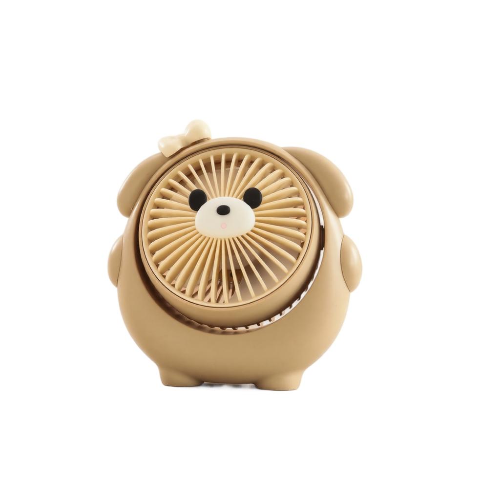 USB Rechargeable Desk Fan with Puppy Design for Home and Use