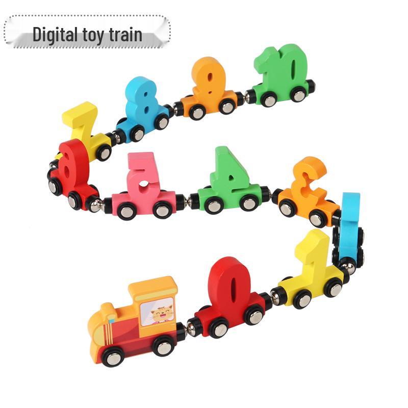 

Популярный деревянный поезд с магнитными цифрами - Развивающая игрушка для когнитивного развития детей