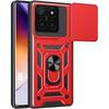 Case for Xiaomi 14t, Rigid Shockproof Protection with Back Stand and Camera Protection - Red