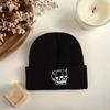 Halloween Skull Embroidery Knit Beanie Warm Versatile Winter Hat Daily Wear