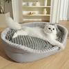 Beruhigendes Haustierbett in Pfotenform, Plüsch-Donutbett aus Kunstfell für Hunde und Katzen, Maschinenwaschbar, Rutschfester Boden