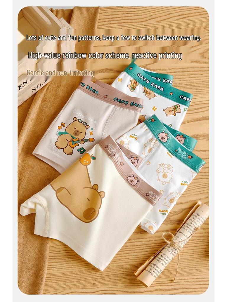 Children's Class A Pure Cotton Boxer Briefs, Antibacterial, 100% Cotton Crotch