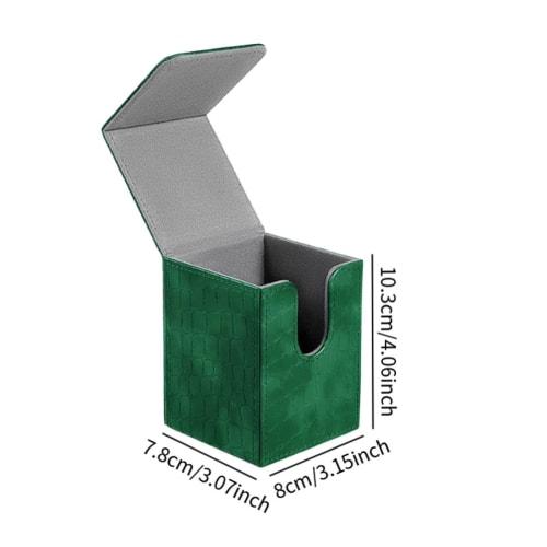 DeeRace Card Deck Box, Premium PU Leather Gaming Card Deck Storage Box, Green
