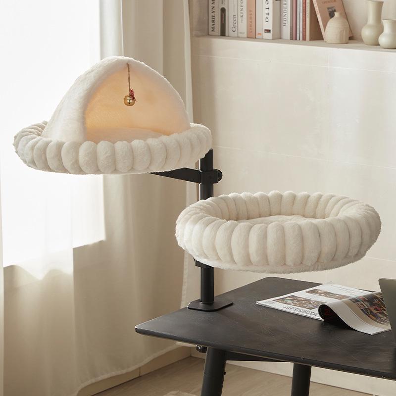 Adjustable 360° Rotating Cat Climbing Frame & House for Large Cats - Space-Saving Desktop Design