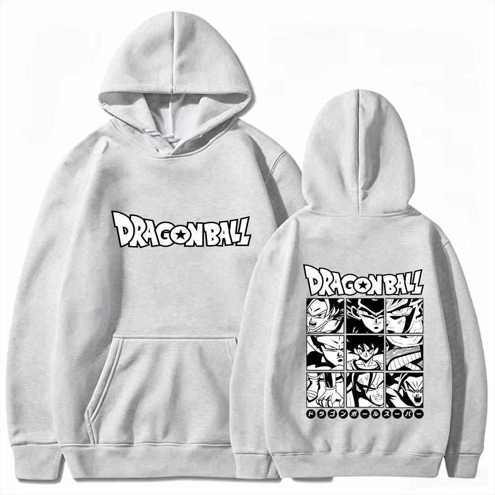 Dragon Ball Men's Hoodie With Double-sided Black And White Print High Quality Warm Sweatshirt For Autumn Winter Women And Men Hoodies