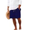 2023 Men's Hot-Selling Cotton Linen Drawstring Beach Shorts