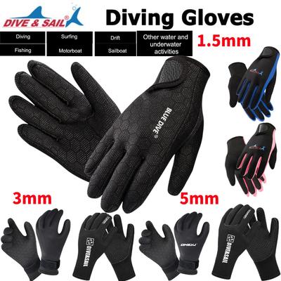 1.5mm Neoprene Gloves Anti Slip Wetsuit Winter Gloves Diving Paddling Spearfishing Snorkeling Keep Warm for Water Sports
