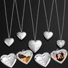 Romantic Heart Locket Pendant Necklace Vintage Gold Color Openable Photo Frame Charm Necklace for Women Men Couple Jewelry Gifts