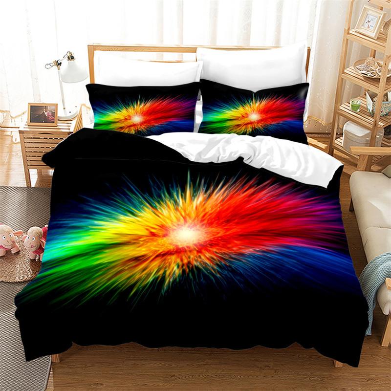 Superior Colorful Rainbow Duvet Cover Print Bedding Set King Size For Kid Teen Girls Microfiber Boho Comforter Cover Pillowcases