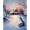 Zimní scénická DIY 5D diamantová malba Plný kulatý vrták Krajina Diamantové vyšívání Sady křížkového stehu Nástěnné umění Domácí dekorace