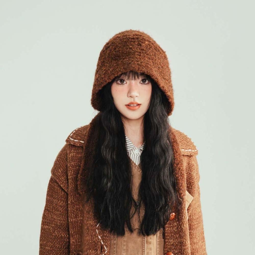 Soft Knitted Hooded Cap Double Side Winter Neckerchief Hat Fashion Neck Collar Beanies Cap  Outdoor