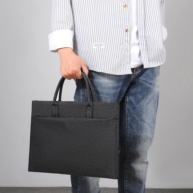 Men'S Handheld Documents Information Bag Computer Bag Business Office Meeting Bag Stylish Simple Briefcase