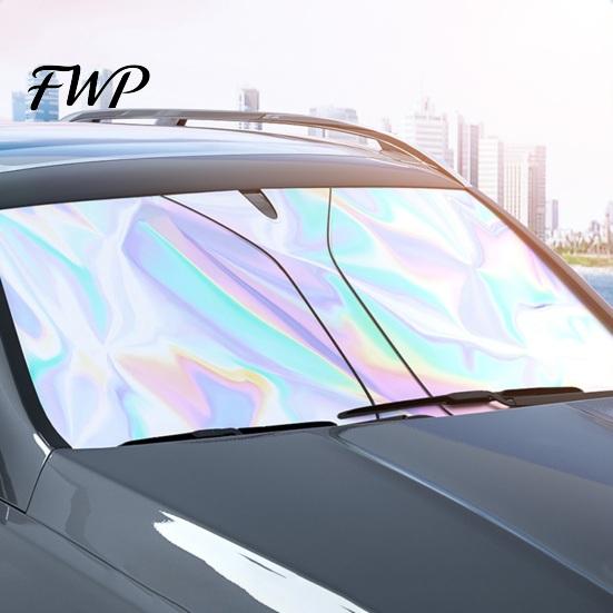 Hitzebeständige Sonnenblende für Auto-Windschutzscheibe mit reflektierender Folie, faltbar, hitzebeständig, tragbar, Fenster-UV-Schutz für die meisten Autos, SUVs, Sommer