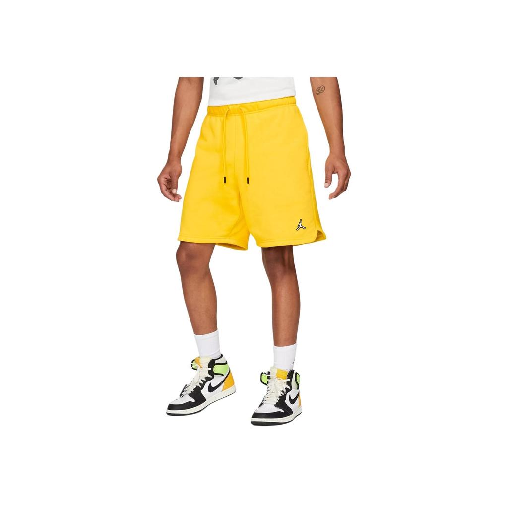 Jordan Solid Color Drawstring Straight Leg Casual Shorts Men Bottoms Yellow DA9826-719