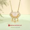 Tichiya Neuer Chinesischer Stil 925 Sterling Silber Halskette mit Glückswolken Friedensschloss Chalcedon Anhänger für Damen.
