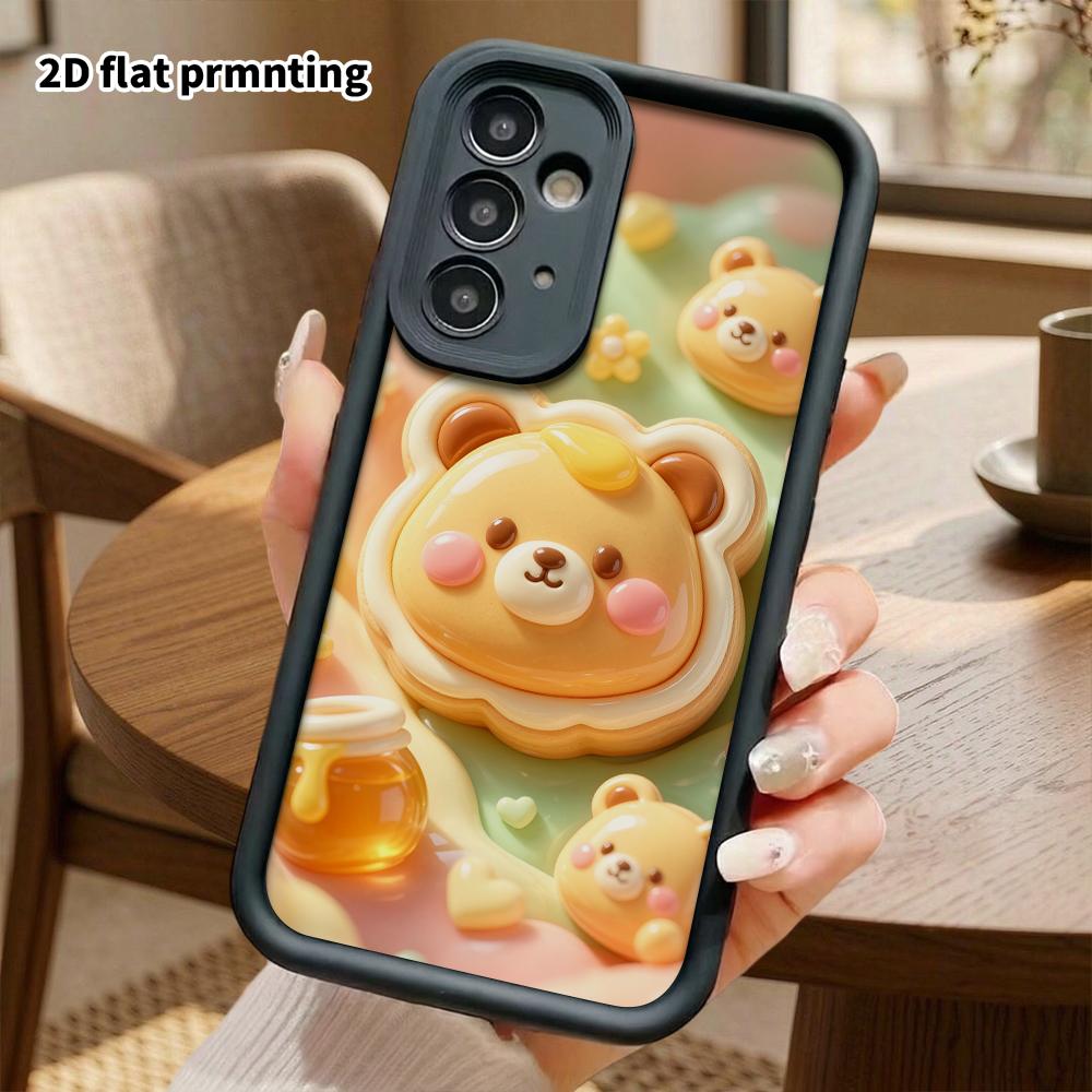 Phone Case: 2D flat, fits Samsung Galaxy A34 A35 M05 M06 S20 S22 S21 FE Plus 5G, honey bear cookie, perfect Christmas and Halloween holiday gift