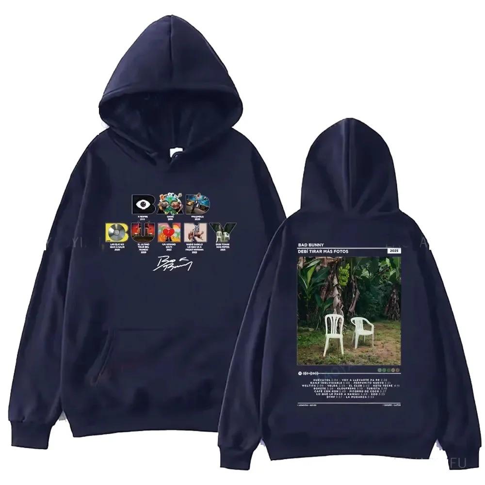 Bad Bunny Hip-Hop Straßenmusik Album Aufgedruckter Hoodie Herren Damen Straßenkleidung Langarm Sweatshirt Pullover Trainingsanzug Damen Herrenkleidung