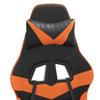 Gaming Chair with Footrest Swivel Black & Orange PU Leather