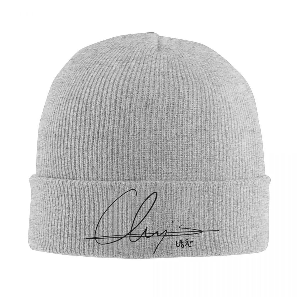 New Bang Chan Signature Beanie Hats Knitted Hat Kpop Head Wrap Unisex Women Caps Autumn Winter Graphic Hip Hop Bonnet Hats Gif