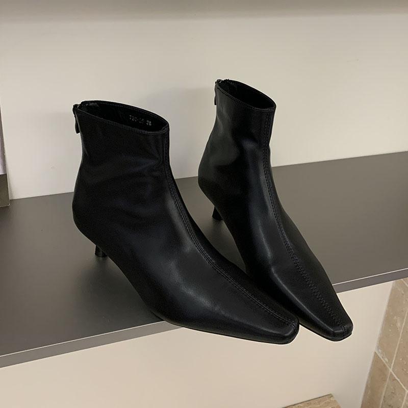 

Модная обувь Женские ботильоны-стрейч на низком каблуке Женские повседневные модные ботильоны с острым носком Современные женские короткие ботинки Туфли-лодочки 35 чёрный