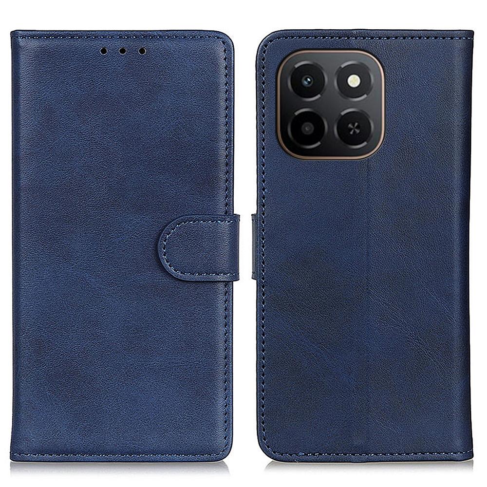 

Чехол для Honor X6c 4G Кожаный бумажник-подставка с текстурой коровьей кожи Чехол для телефона Blue