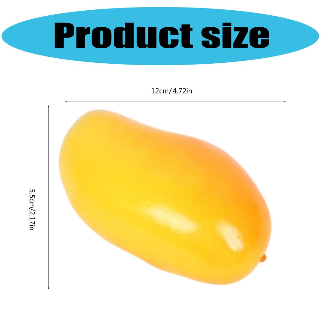2pcs Artificial Mangoes for Home Kitchen Party Decoration Realistic Faux Fruit Ornament Restaurant Display Props