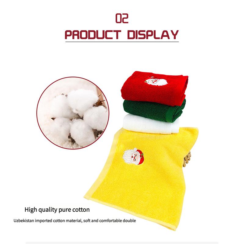 32*45cm Christmas Cotton Towel Set - Embroidered Holiday Kitchen & Bath Hand Towels with Festive Motifs