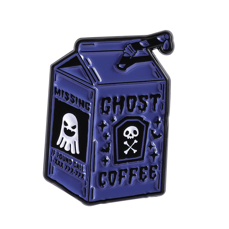 

Halloween Skull Candy Lollipop Enamel Pins Goth Skeleton Soda Drink Jiuce Spooky Brooches Lapel Badge Jewelry Gifts for Friends