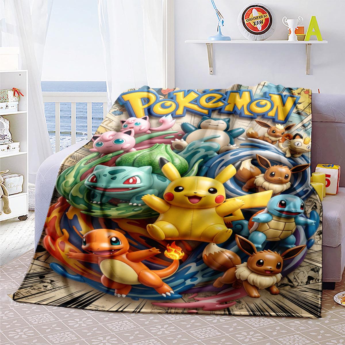 Pokémon Silta ērta apdrukāta flaneļa sega