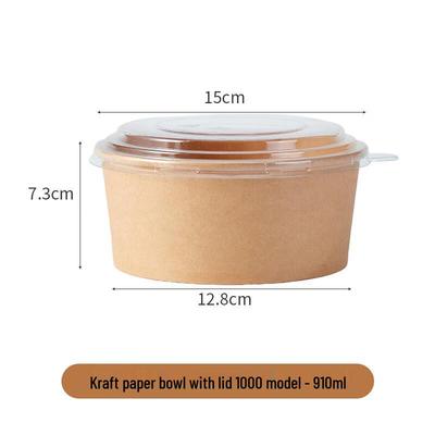Shixun Round Kraft Paper Takeaway Bowls (100 Sets)