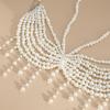 Multipurpose Pearls Embellished Body Chain Bra Beachwear Jewelry Accessory for Fashionable Women Ladies Daily Use