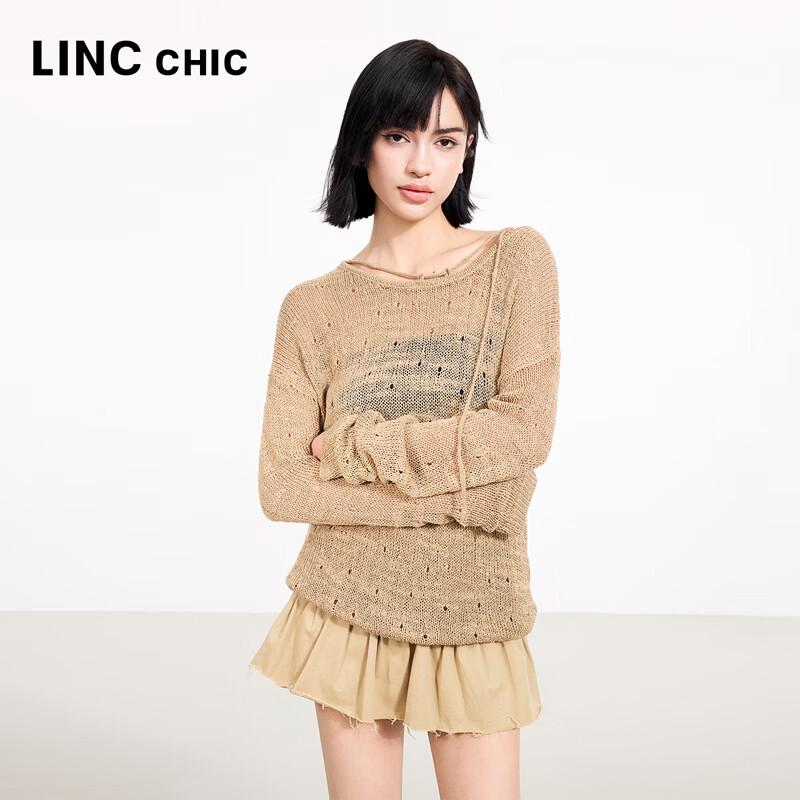 

Jinyujie Women s Thin Hollow Knit Long Sleeve Top M