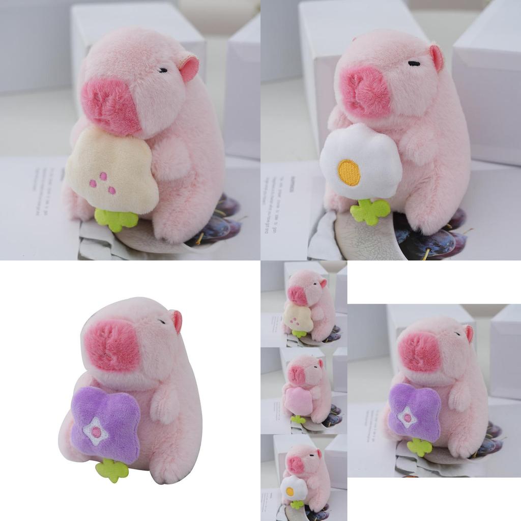 Cute Novelty Capybara Keychain Soft Pp Cotton Stuffed Animal Plush Doll