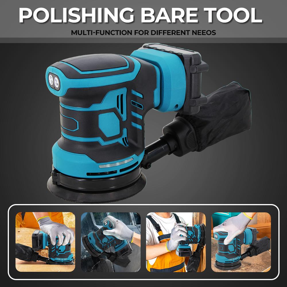 For Dewalt 20V Battery Cordless Disc Random Orbital Sander 3 Speeds Adjustable Brushless Grinding Polisher Bare Tool For Makita