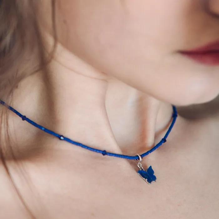 blue butterfly necklace