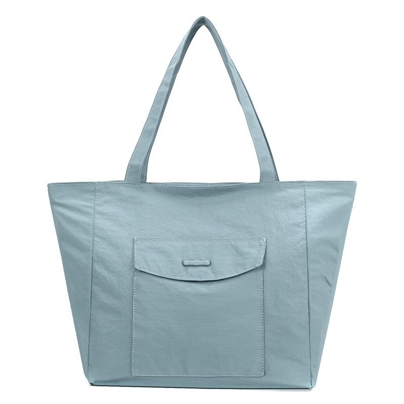 Simple solid color large capacity commuting lazy wind tote bag student leisure shoulder bag