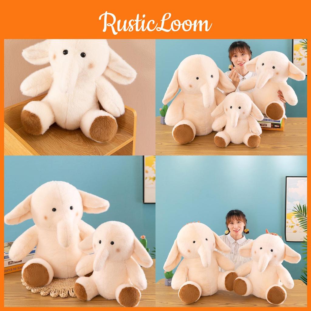 Cream Elephant Adorable Plush Toy Big Eared Girls Birthday Holiday Doll Gifts